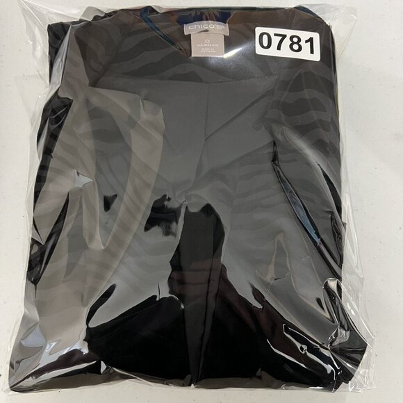 Chicos Women 4/6 Black Velvet Animal Burnout Blazer Long Jacket Witchy Fairygoth - Picture 16 of 16